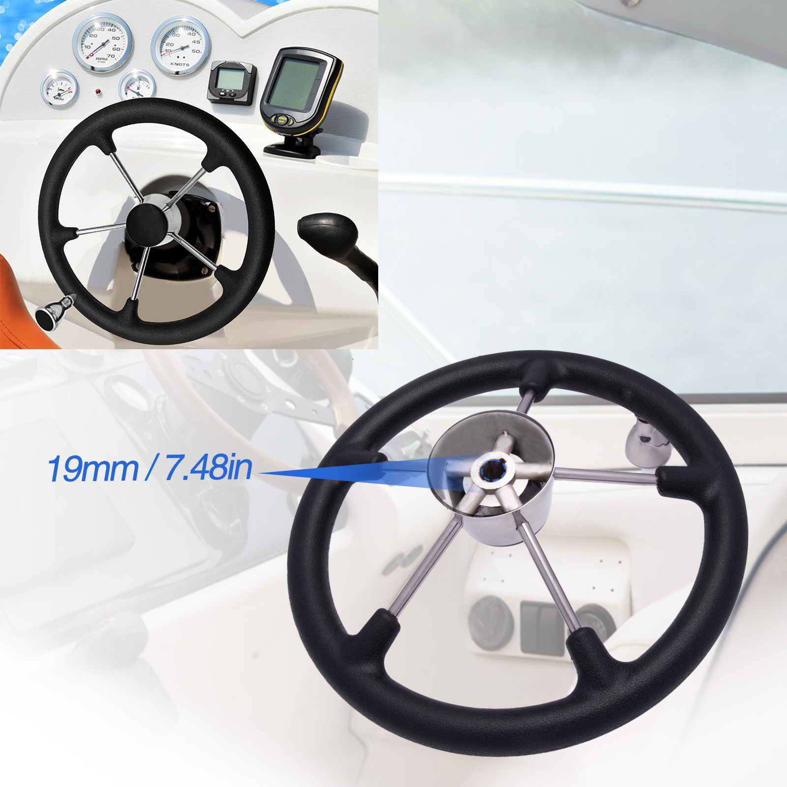 13.5인치 5스포크 스테인리스 스틸 보트 스티어링 휠 - Fishing Boat Steering Wheel 리뷰 및 가격