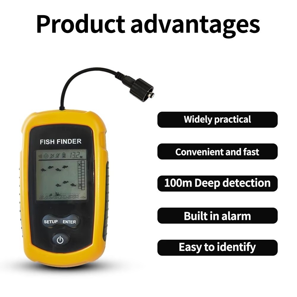 휴대용 어군탐지기 LCD 화면 100M 수심 측정 소나 - Fishing Boat Depth Finder 리뷰 및 가격