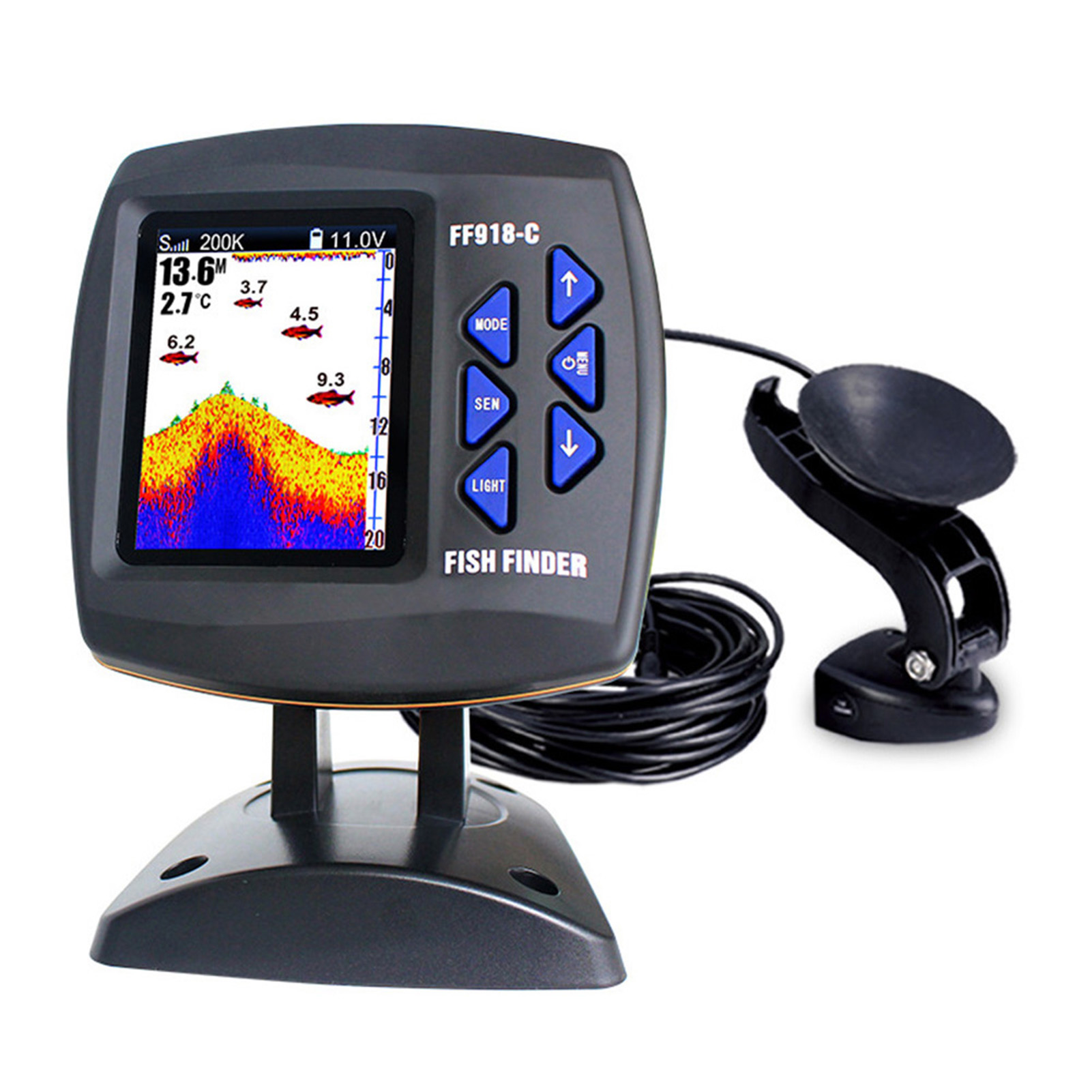컬러 스크린 유선 어군 탐지기 듀얼 주파수 328ft/ - Fishing Boat Depth Finder 리뷰 및 가격
