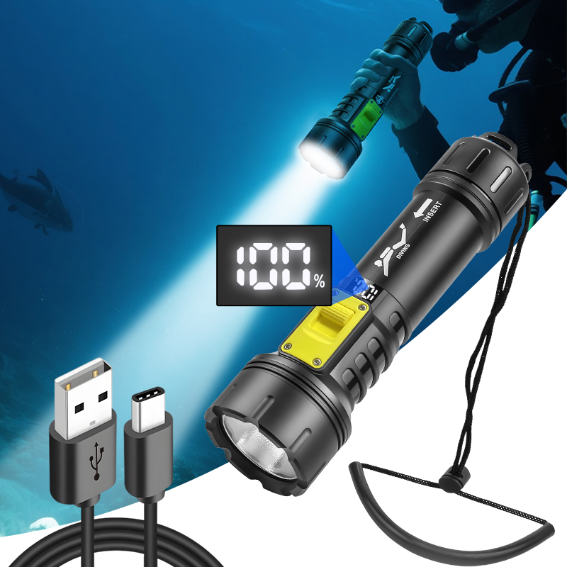 새로운 XHP70 다이빙 손전등 IPX8 방수 디지털  - Fishing Boat Cover 리뷰 및 가격