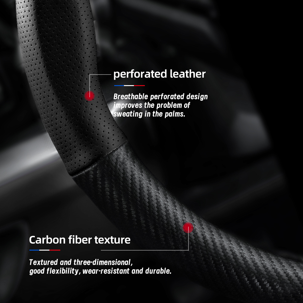 BYD 탄소 섬유 질감 천공 가죽 스티어링 휠 커버 D - Fishing Boat Steering Wheel 리뷰 및 가격
