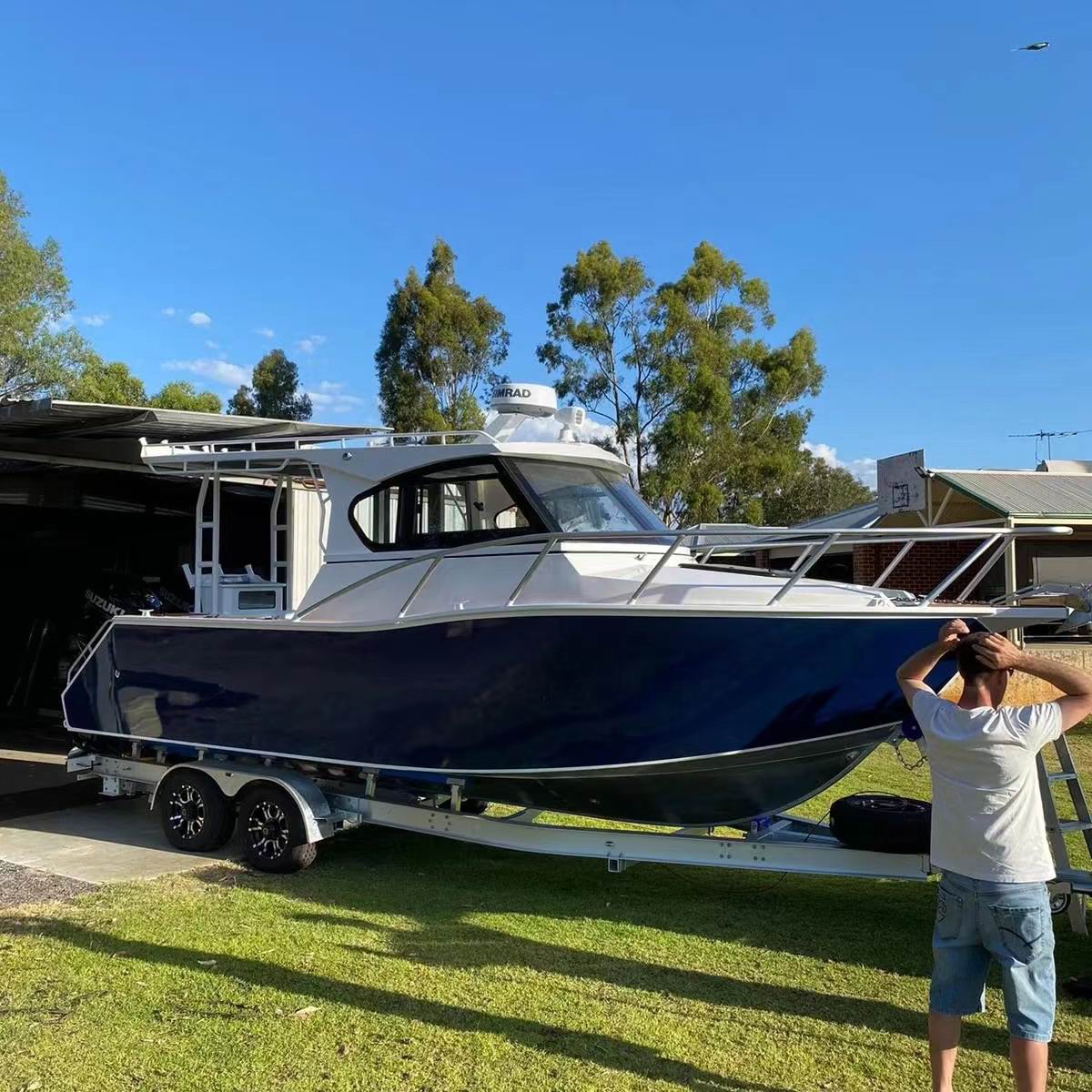 알루미늄 고급 캐빈 크루저 보트 25피트 딥 V형 선체 - Fishing Boat Outboard Motor 리뷰 및 가격